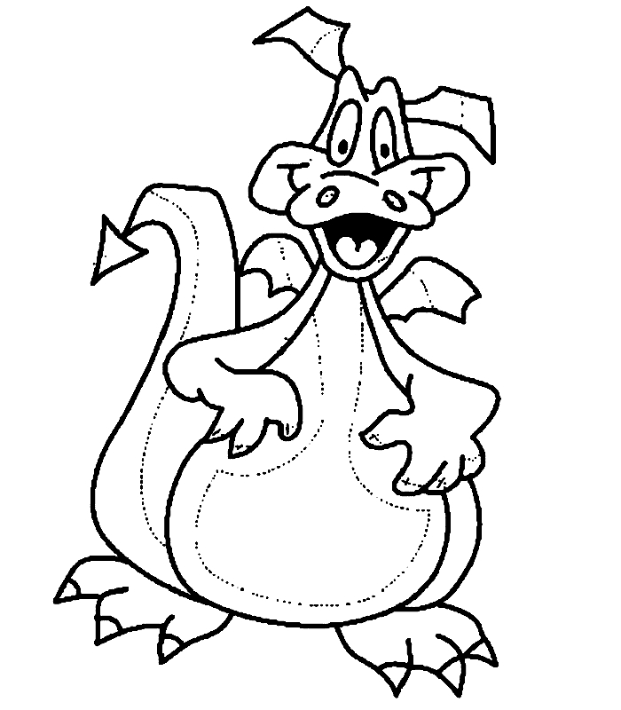 Coloriage d'un dragon majestueux en pleine action au-dessus d'une vallée