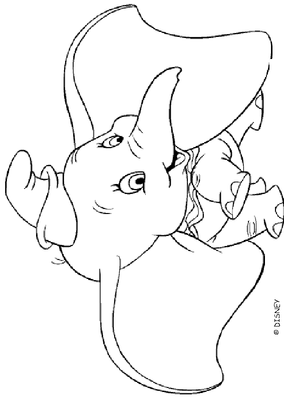 Dumbo s'envolant avec ses grandes oreilles dans un ciel clair