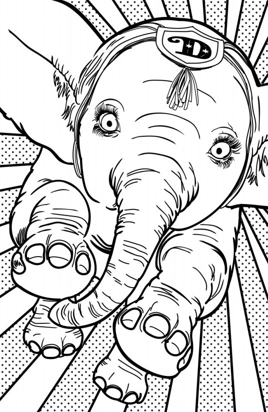 Dumbo et l’éléphant volant au bord de l’étang