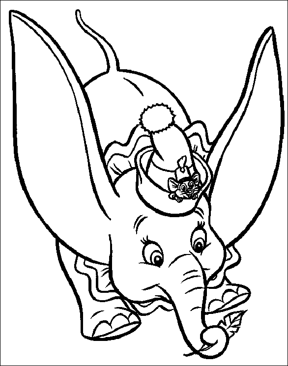 Dumbo avec ses grandes oreilles sur fond de nuages