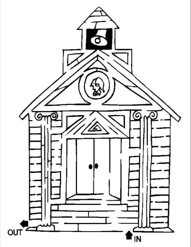 Élèves en classe entourés de fournitures scolaires et de décorations