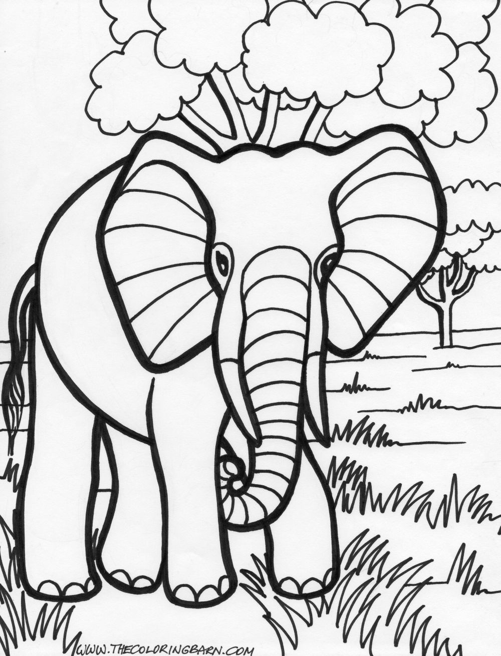 Éléphant dans une posture amicale sur fond naturel