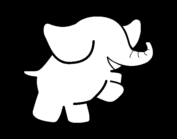Éléphant joyeux en pleine nature avec des arbres et des herbes