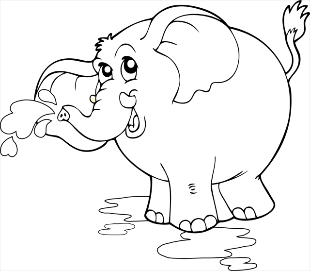 Éléphant joyeux sous un arbre dans la savane