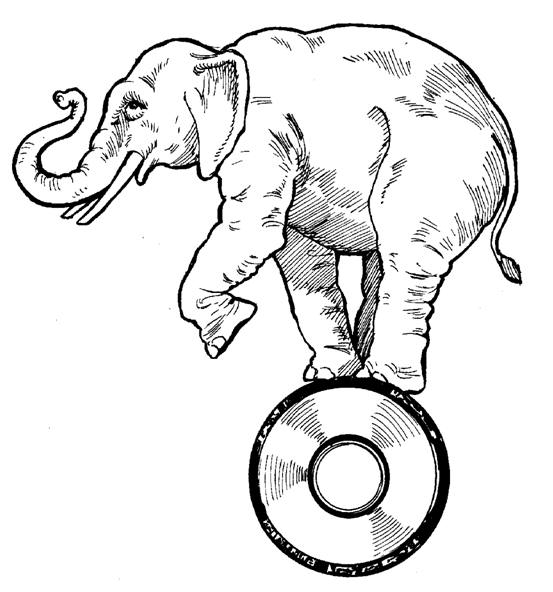 Coloriage d'un éléphant entouré de végétation