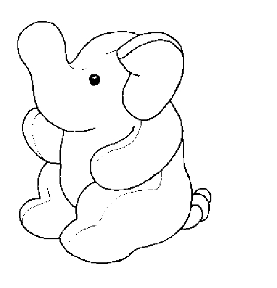 Coloriage d'un éléphant se promenant dans la savane
