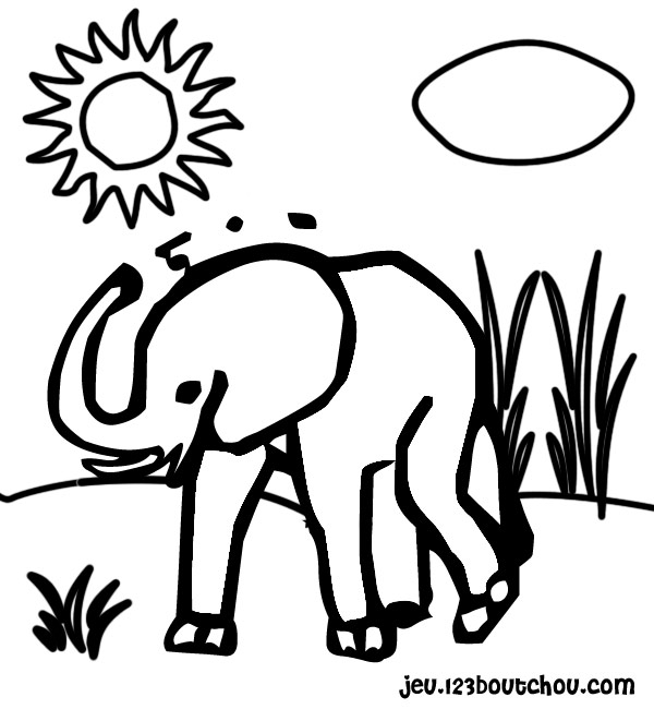 Un éléphant joyeux dans un paysage de savane
