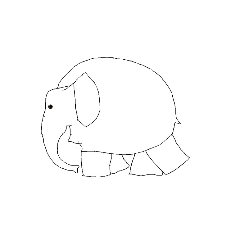 Éléphant dans un environnement naturel à colorier