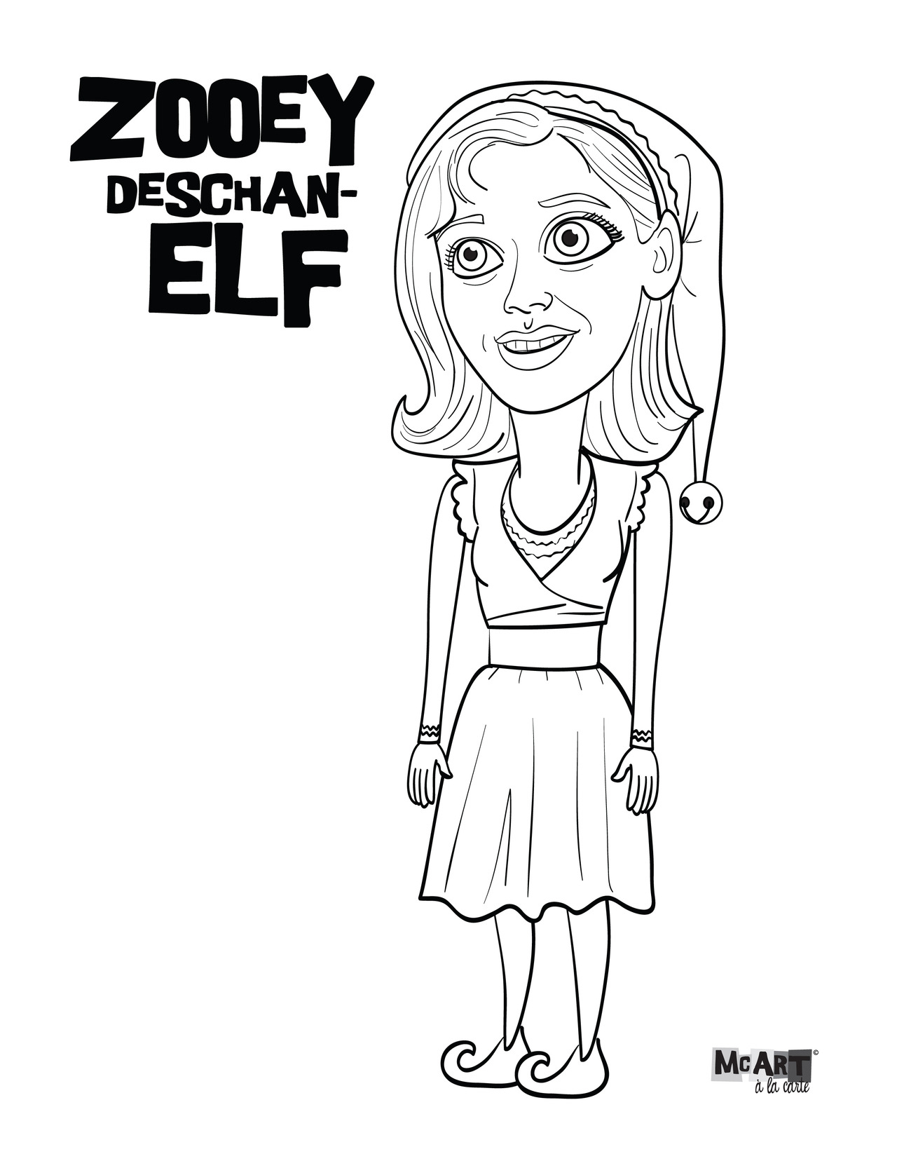 Coloriage d'un elfe jouant dans une forêt enchantée