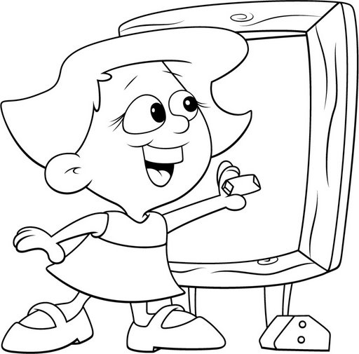 Coloriage d'un enseignant et d'une enseignante dans une salle de classe