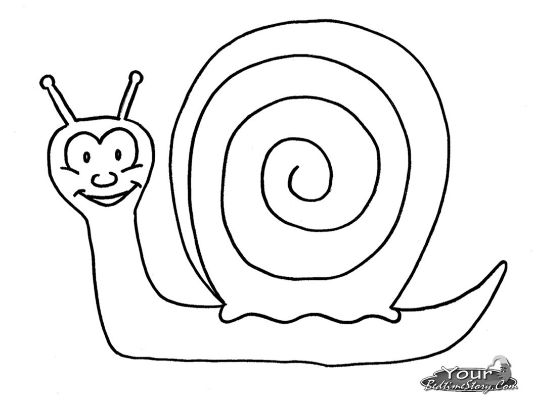 Coloriage d'un escargot sur un fond de nature