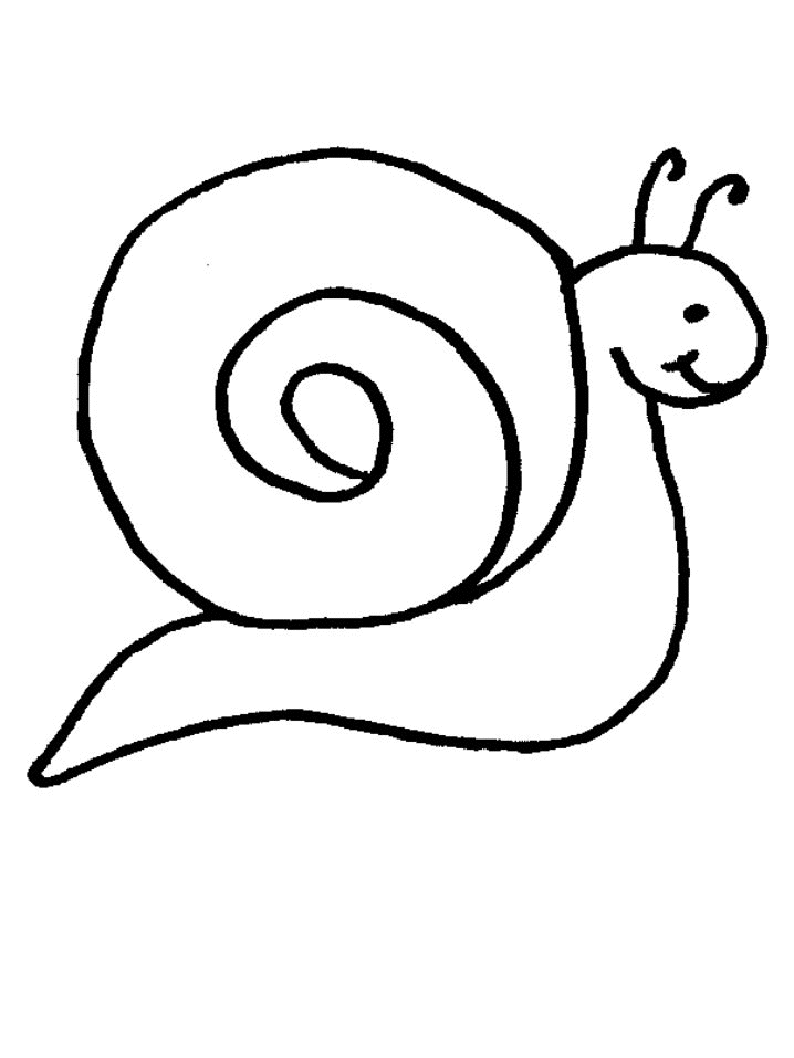 Coloriage d'un escargot sur un chemin verdoyant