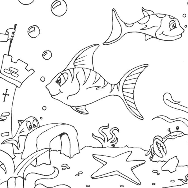 Coloriage d'une étoile de mer sur le sable de la plage