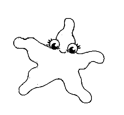 Coloriage d'une étoile de mer sur un fond marin