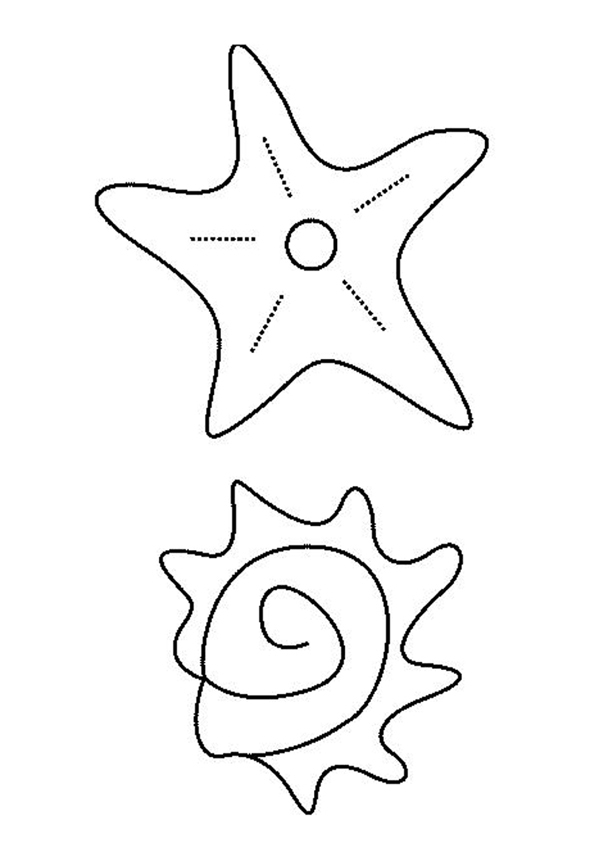 Coloriage d'une étoile de mer sur le fond marin