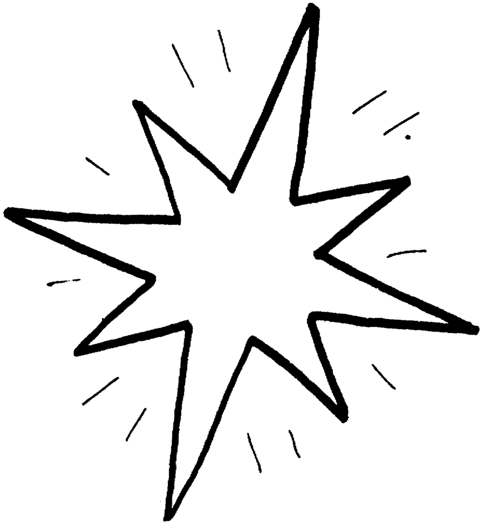 Coloriage d'une étoile entourée de motifs variés