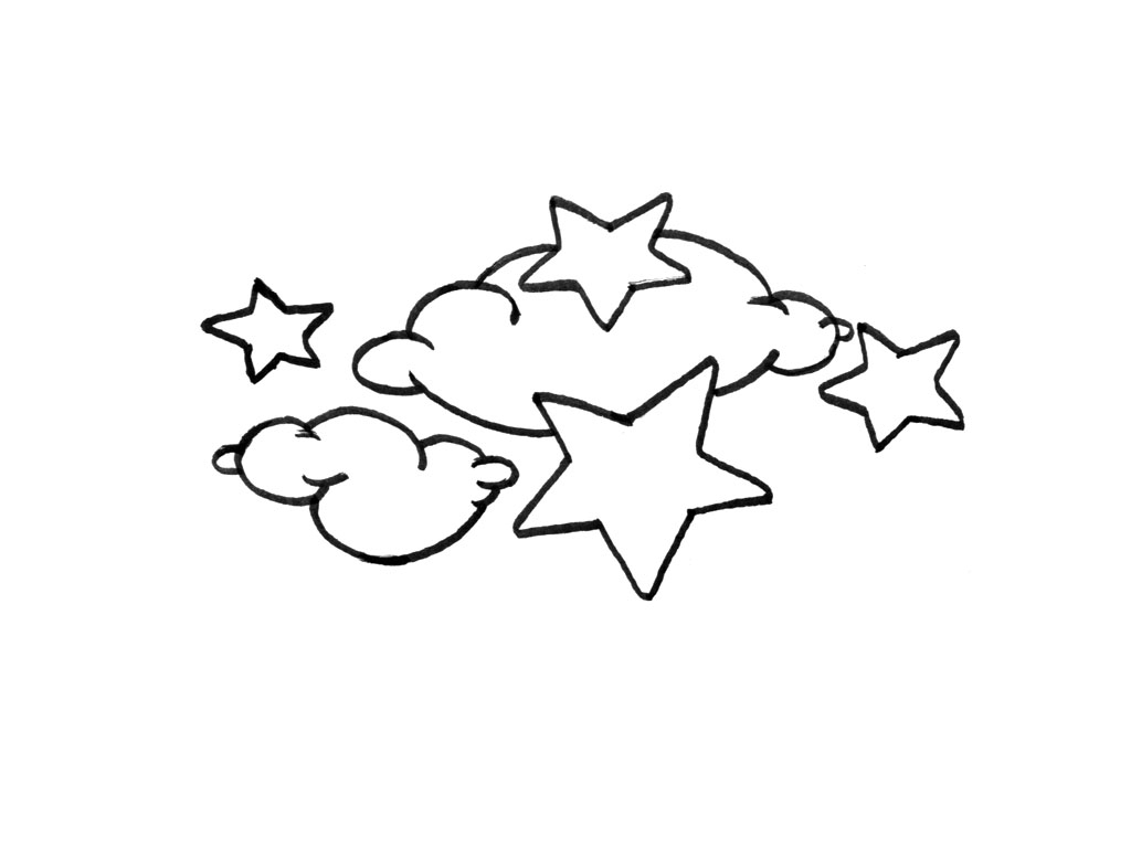 Coloriage d'une étoile avec des motifs variés et un fond simple