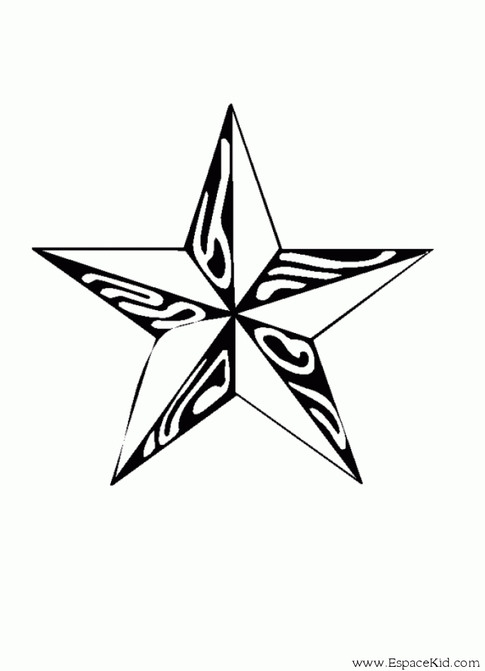 Coloriage d'une étoile stylisée avec des motifs variés