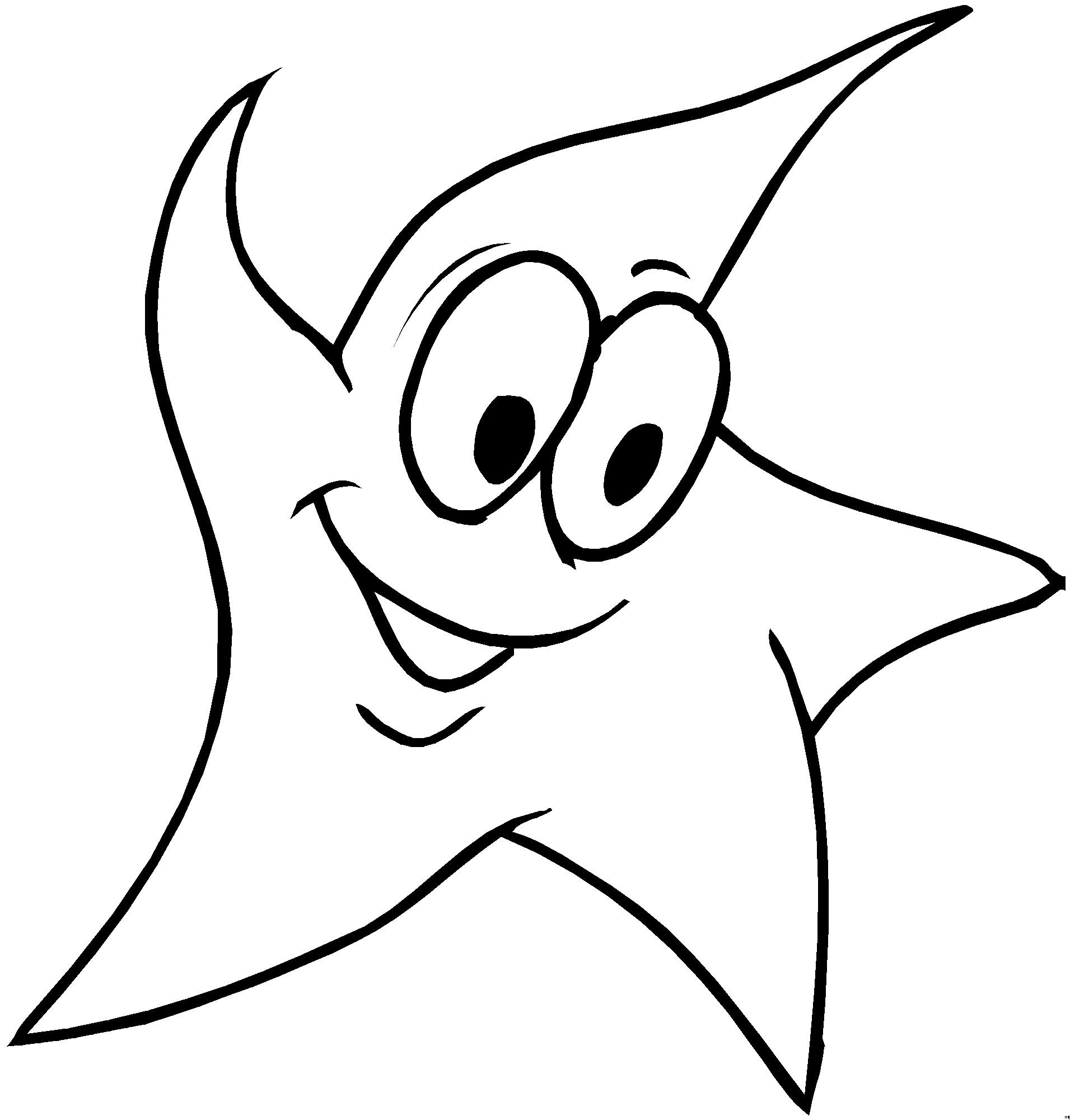 Coloriage d'une étoile avec des motifs variés et un contour épais