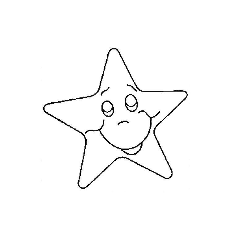 Coloriage d'une étoile à cinq branches avec motifs variés