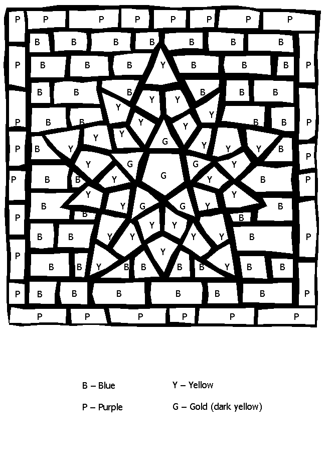 Coloriage d'une étoile avec des motifs enjoués