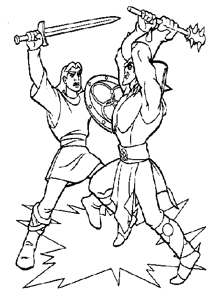 Coloriage d'Excalibur, l'épée magique dans son écrin de pierres