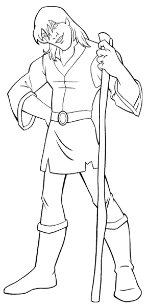 Coloriage d'Excalibur, l'épée magique sur un socle