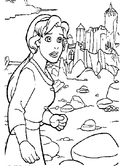 Coloriage d'Excalibur, l'épée magique plantée dans la pierre
