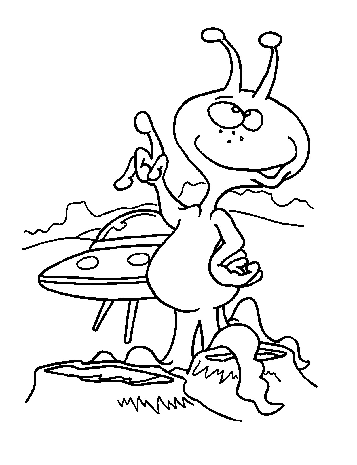 Un extraterrestre souriant dans un décor stellaire