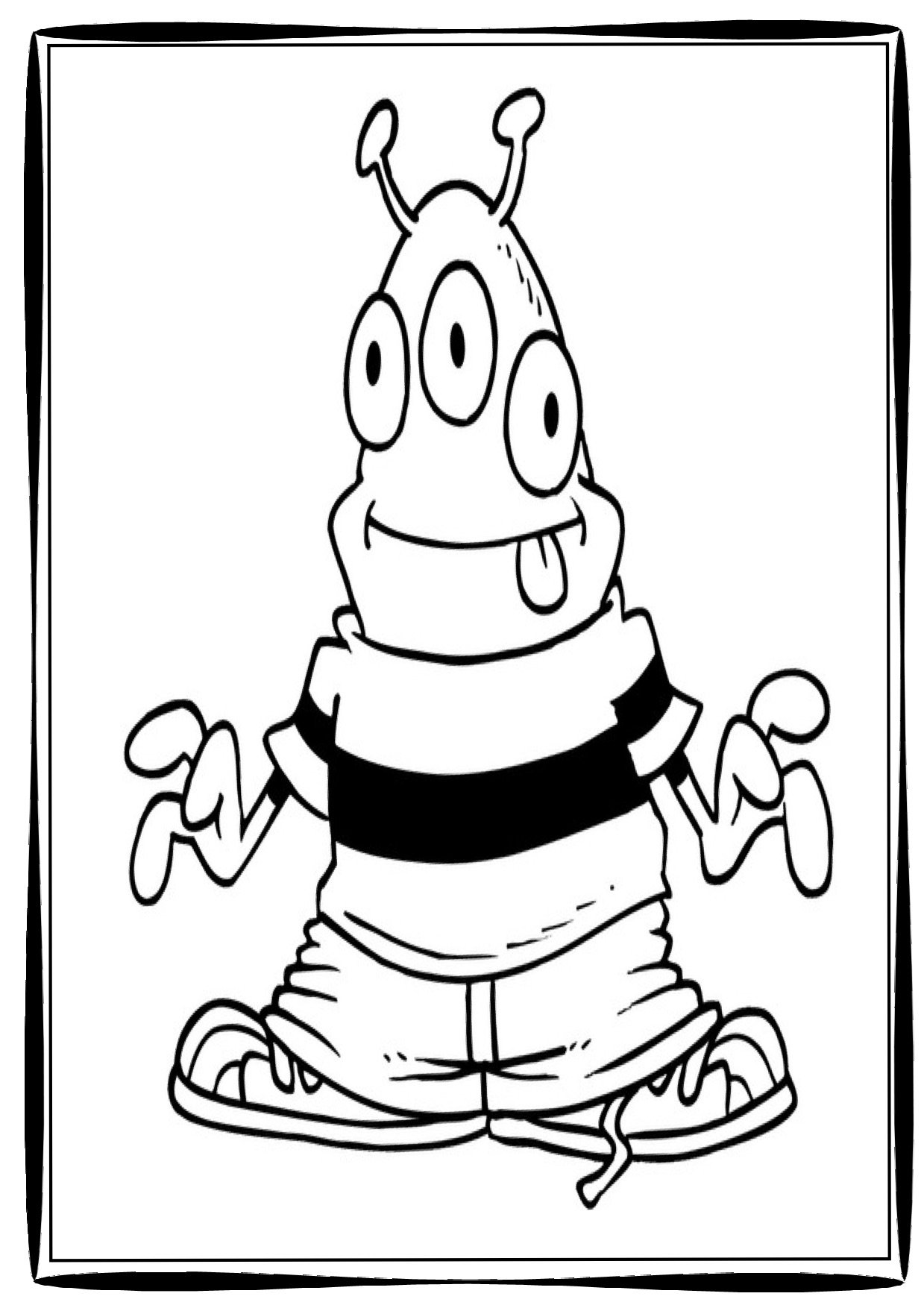 Coloriage d'un extraterrestre souriant dans un paysage astral