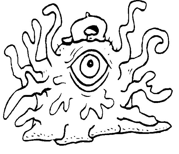 Coloriage d'un extraterrestre souriant sur une planète colorée