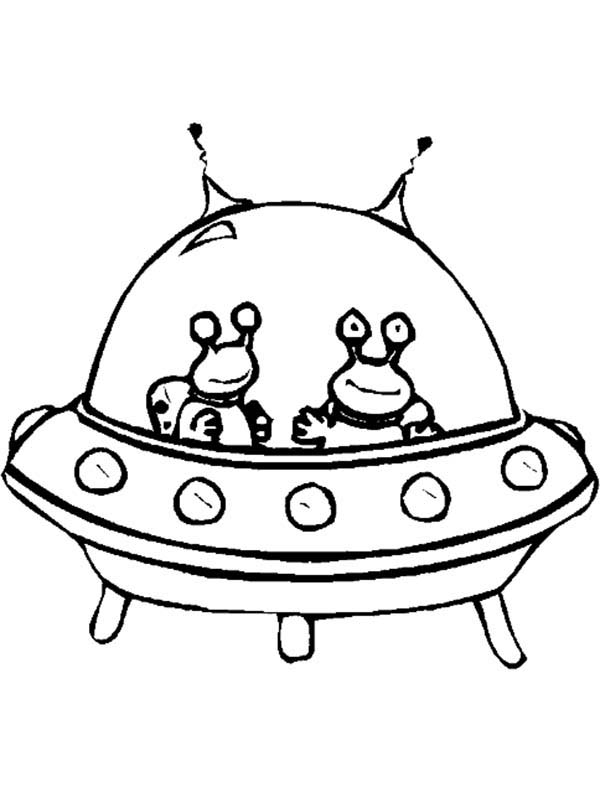 Coloriage d'un extraterrestre souriant dans un paysage spatial