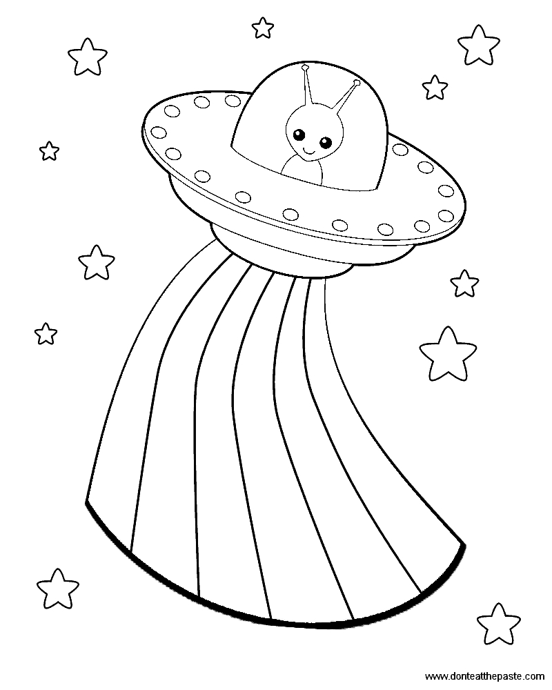 Un extraterrestre amusant dans un paysage stellaire