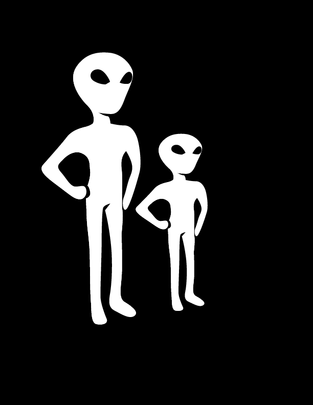 Coloriage d'un extraterrestre amusant dans un paysage spatial