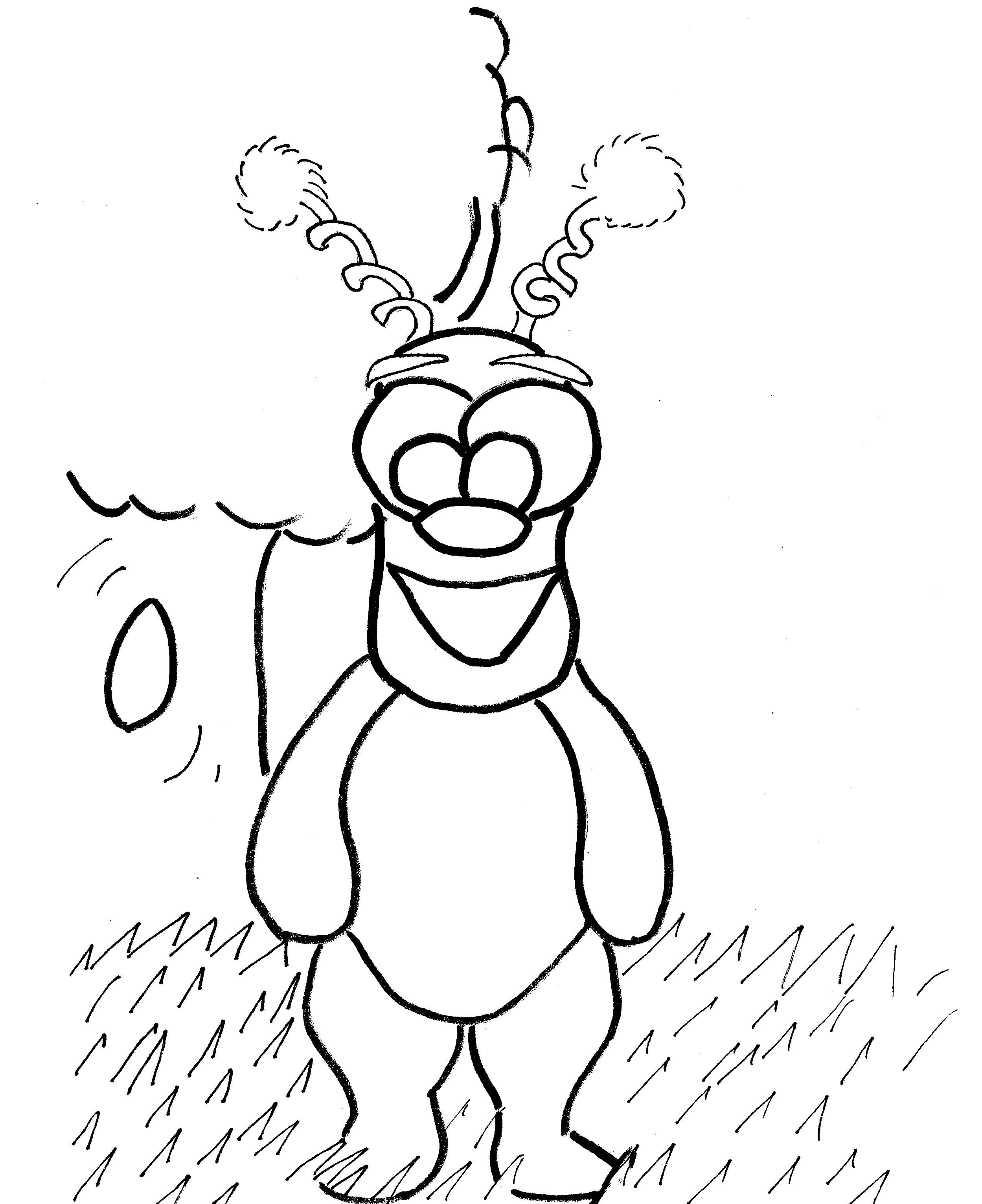 Coloriage d'un extraterrestre curieux dans un environnement spatial Coloriage d'un extraterrestre curieux dans un environnement spatial