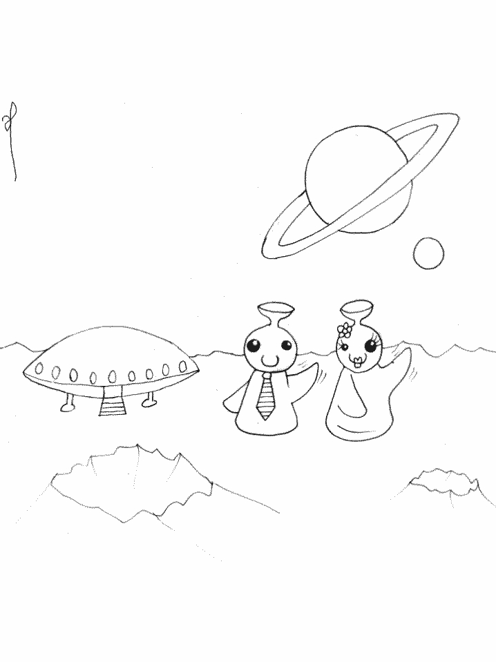 Un extraterrestre souriant flottant dans l’espace