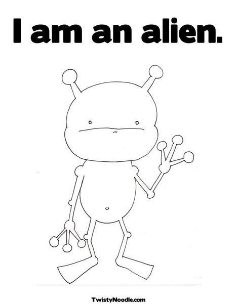 Coloriage d'un extraterrestre amusant dans l'espace