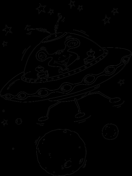 Un extraterrestre souriant dans un paysage lunaire