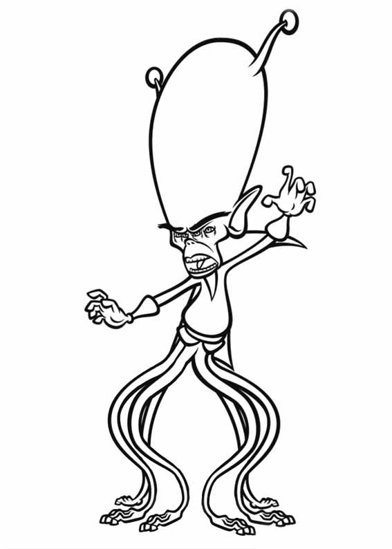 Un extraterrestre souriant sur fond d'étoiles
