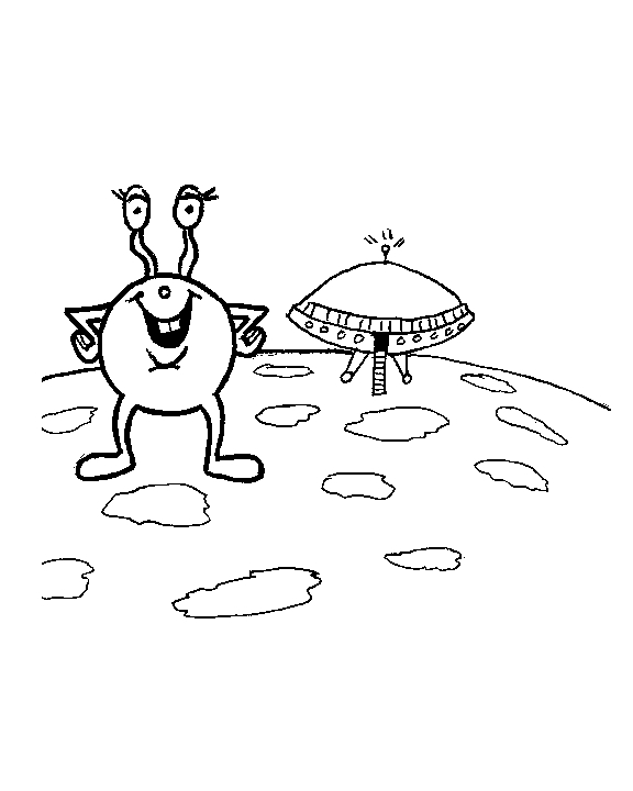 Un extraterrestre joyeux en plein ciel étoilé