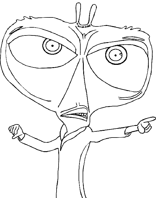 Extraterrestre souriant dans un paysage lunaire