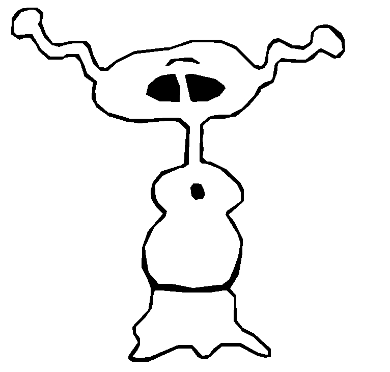 Coloriage d'un extraterrestre souriant dans un paysage intergalactique