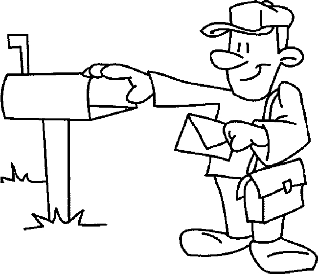 Un facteur souriant distribuant le courrier dans un quartier animé