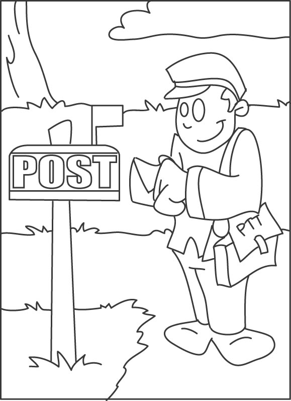 Un facteur souriant livrant du courrier dans un quartier paisible