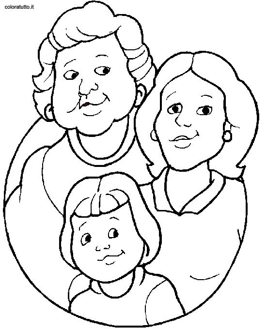 Coloriage d'une famille joyeuse en plein air