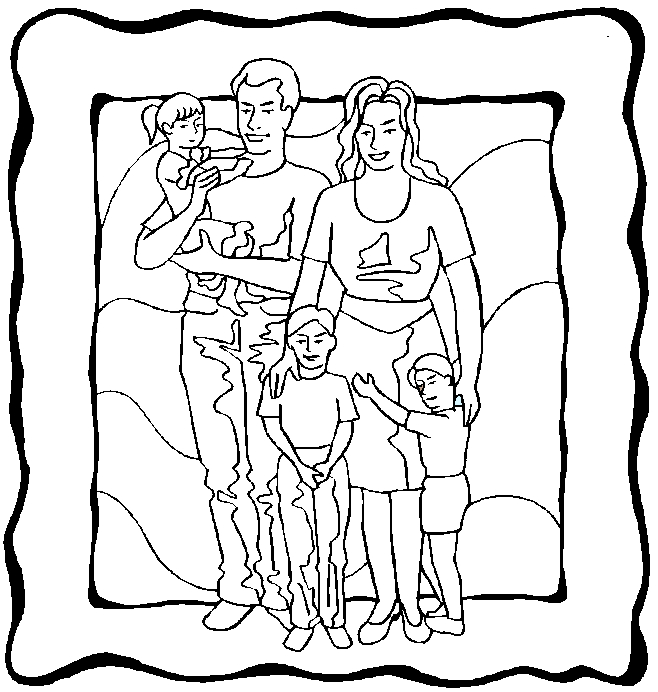 Une famille réunie autour d'une activité de coloriage