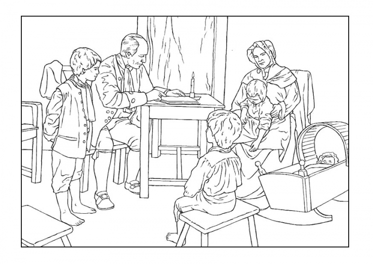 Une famille joyeusement réunie autour d'une activité de coloriage