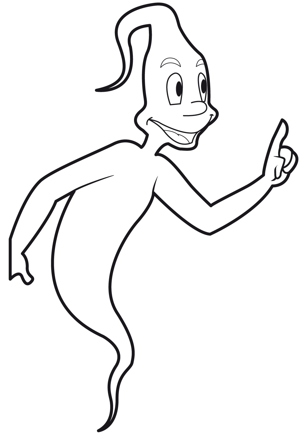 Coloriage d'un fantôme amusant flottant dans les airs