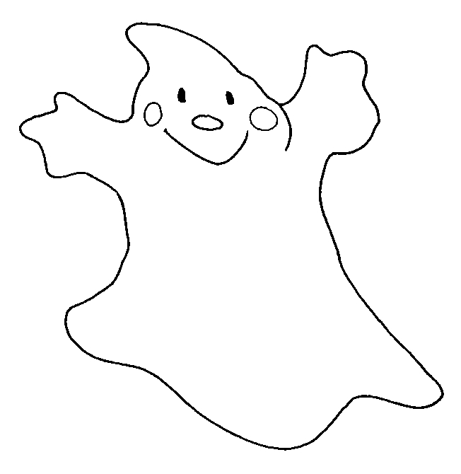 Coloriage d'un fantôme souriant flottant dans les airs