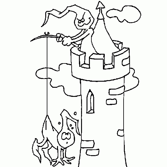 Coloriage d'un fantôme souriant dans un décor de nuit
